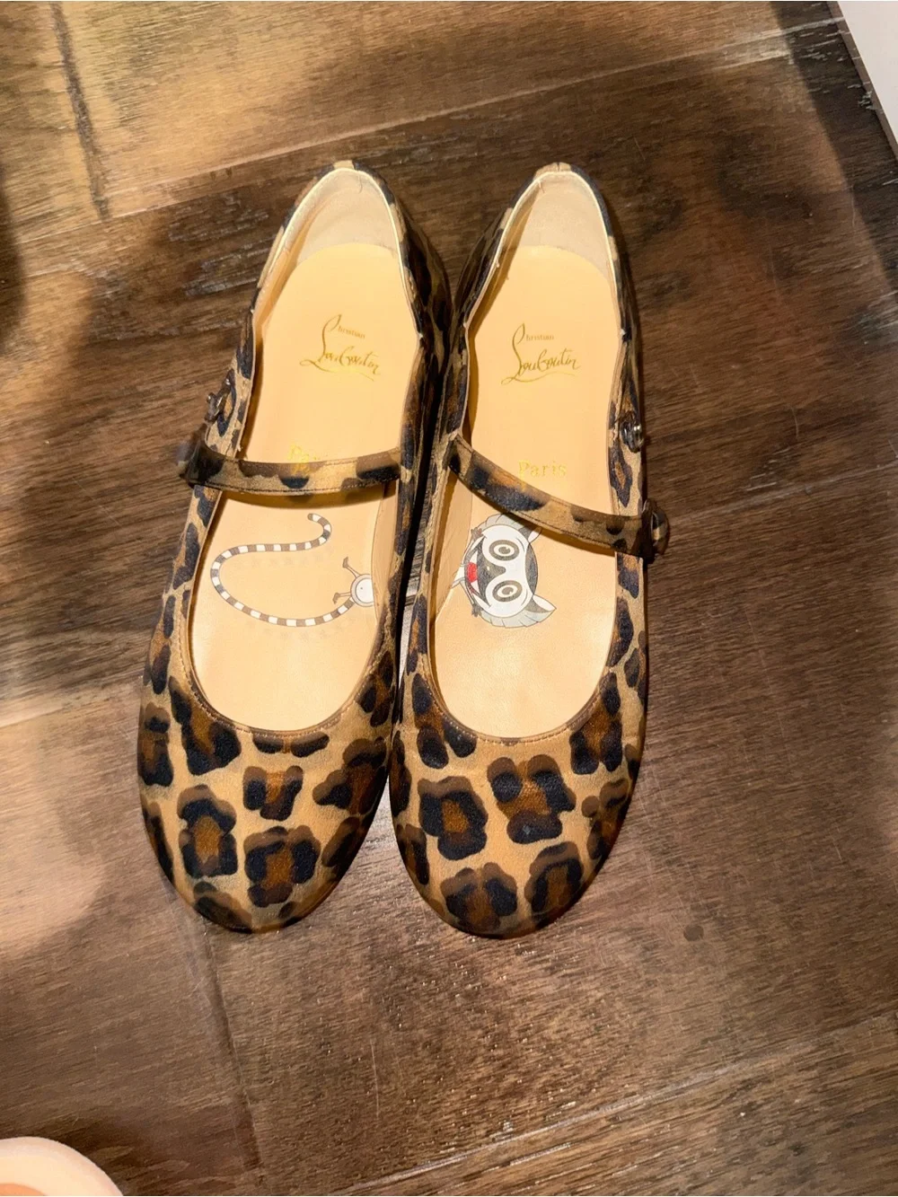 Christian Louboutin Leopard Print Mary Jane Flats - eu 32